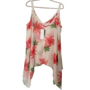 Rosegal Pink Red Asymmetrical Camisole